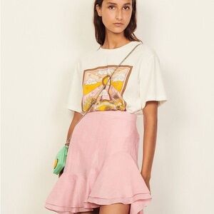 Elegant Asymmetrical Skirt in Soft Pink